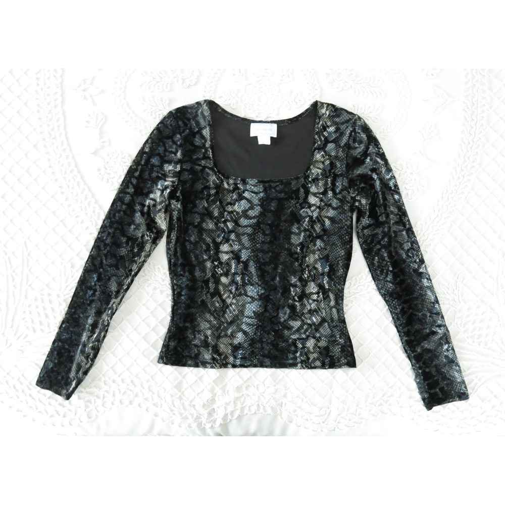 Vintage Hanky Panky S Velvet Crop Snakeprint Burnout Whimsigoth Grunge Witchy